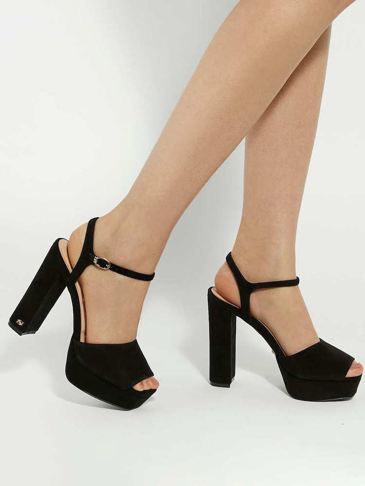 Dune London Black Mayci Ultra Platform Sandals - Image 1 of 6 Dune London Black Mayci Ultra Platform Sandals - Image 1 of 6