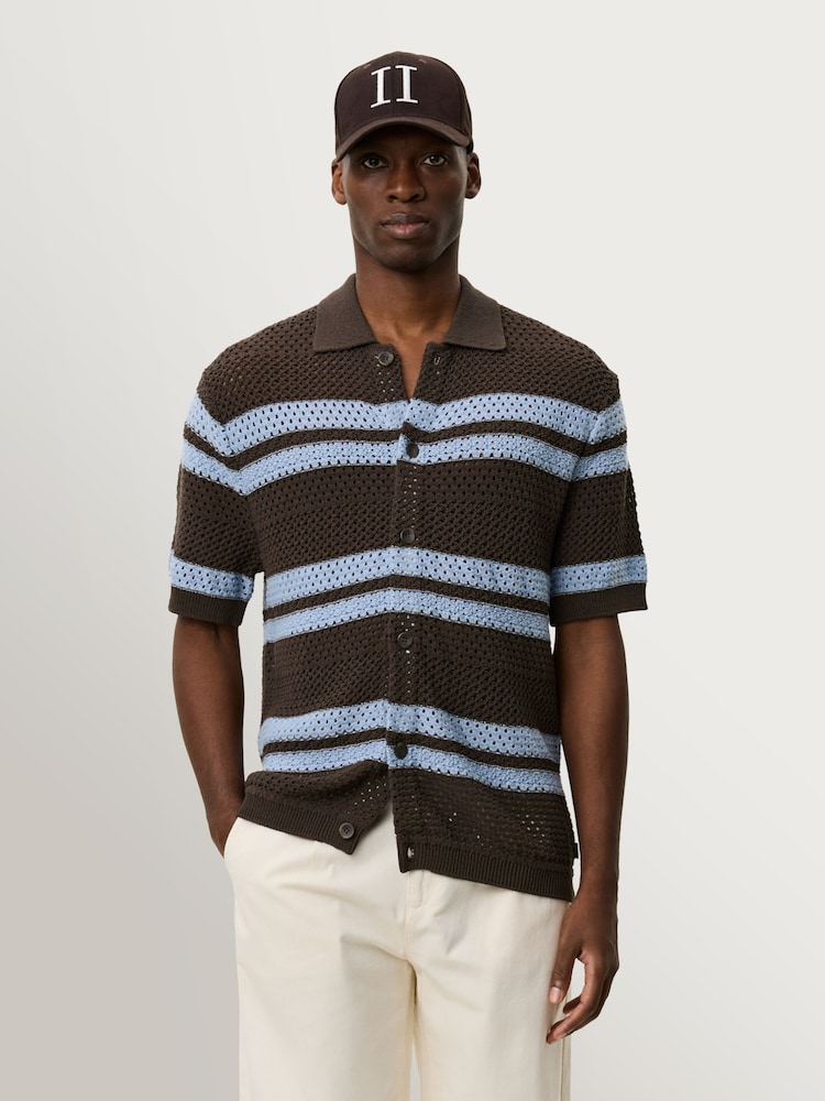 Les Deux Brown Gespertus Knitted Shirt - Image 1 of 7