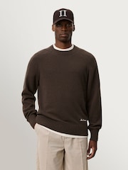 Les Deux Brown Brad Roundneck Knit Jumper - Image 1 of 7
