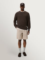 Les Deux Brown Brad Roundneck Knit Jumper - Image 6 of 7