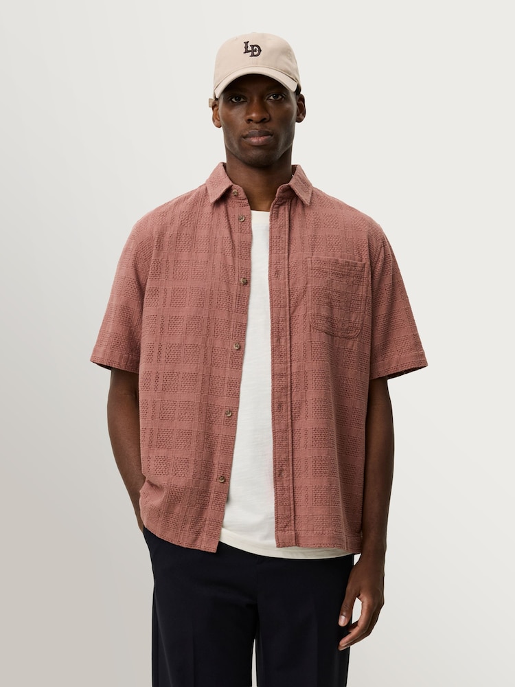 Les Deux Red Charlie Textured Shirt - Image 1 of 7
