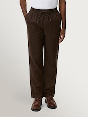 Les Deux Brown Patrick Linen Trousers - Image 1 of 5