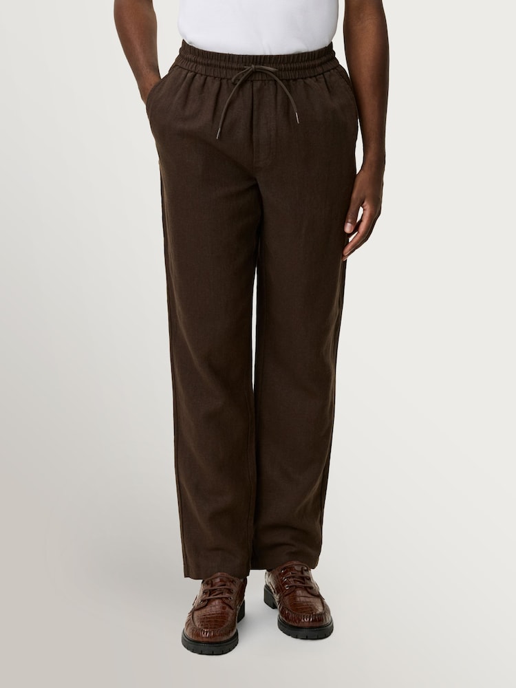 Les Deux Brown Patrick Linen Trousers - Image 1 of 5