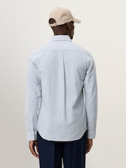 Les Deux Blue Konrad Stripe Cotton Linen Shirt - Image 2 of 7