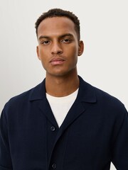 Les Deux Blue Emmett Arabesque Print Knitted Shirt - Image 5 of 8