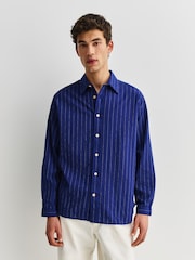 Oliver Spencer Blue Atlanta Oversized Stripe Shirt - Image 1 of 9