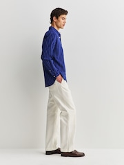 Oliver Spencer Blue Atlanta Oversized Stripe Shirt - Image 3 of 9