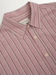 Oliver Spencer Pink Atlanta Short Sleeve Stripe Shirt - Image 5 of 7