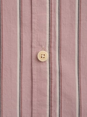 Oliver Spencer Pink Atlanta Short Sleeve Stripe Shirt - Image 6 of 7