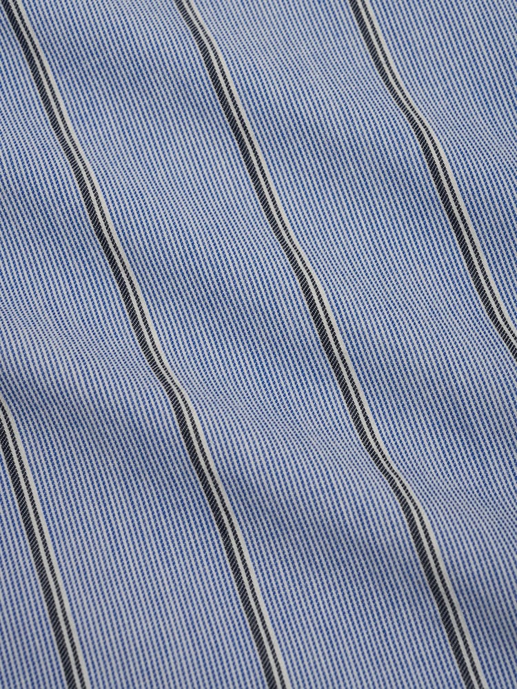 Oliver Spencer Blue Atlanta Short Sleeve Stripe Shirt - Image 10 of 10