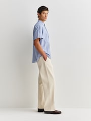 Oliver Spencer Blue Atlanta Short Sleeve Stripe Shirt - Image 3 of 10