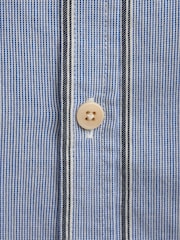 Oliver Spencer Blue Atlanta Short Sleeve Stripe Shirt - Image 9 of 10