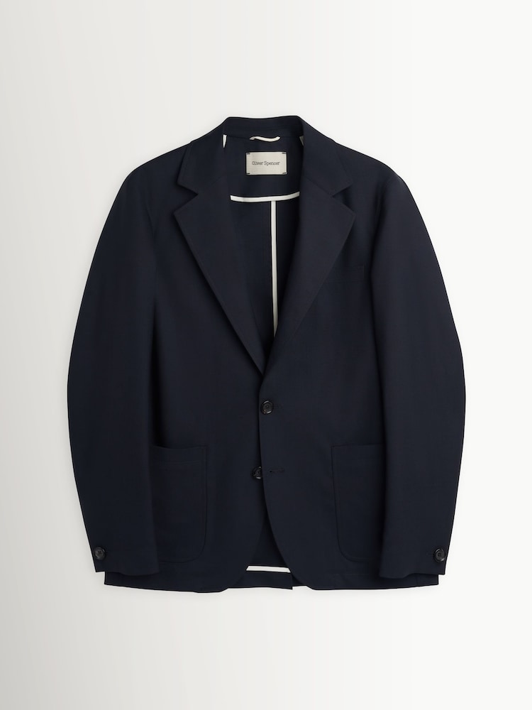 Oliver Spencer Blue Westbury Tropical Wool Suit Jacket - Image 1 of 5