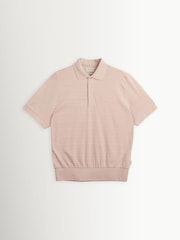 Oliver Spencer Pink Glendale Textured Polo Shirt - Image 1 of 4