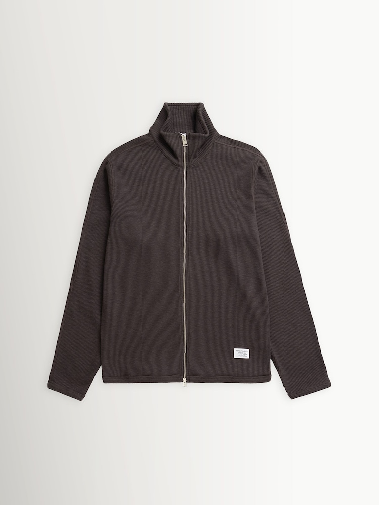 Norse Projects Black Teno Military Rib Zip Cardigan - Image 2 of 6