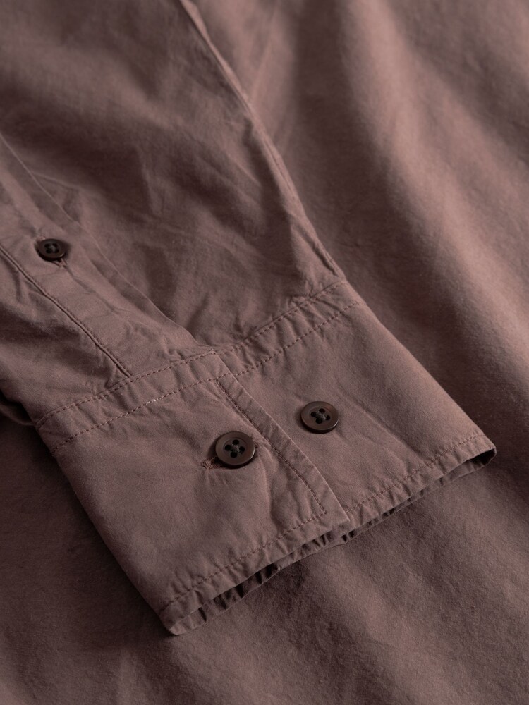 Norse Projects Brown Hirtshals Cotton Wool Blend Shirt - Image 5 of 5
