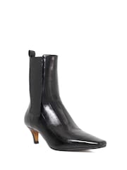 Dune London Black Odele Angle Midi Heel Ankle Boots - Image 3 of 6