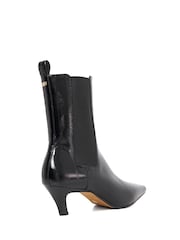 Dune London Black Odele Angle Midi Heel Ankle Boots - Image 4 of 6