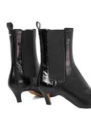 Dune London Black Odele Angle Midi Heel Ankle Boots - Image 5 of 6