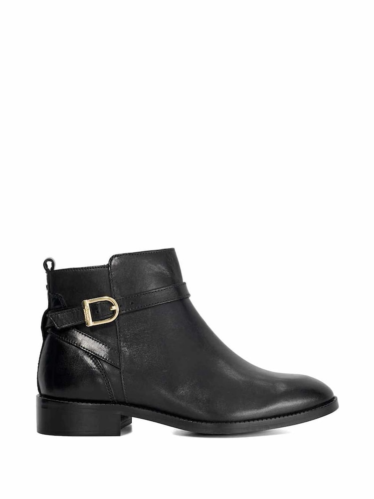 Dune London Black Pemma Strap Trim Ankle Boots - Image 2 of 6 Dune London Black Pemma Strap Trim Ankle Boots - Image 2 of 6