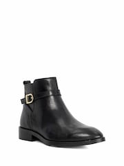 Dune London Black Pemma Strap Trim Ankle Boots - Image 3 of 6