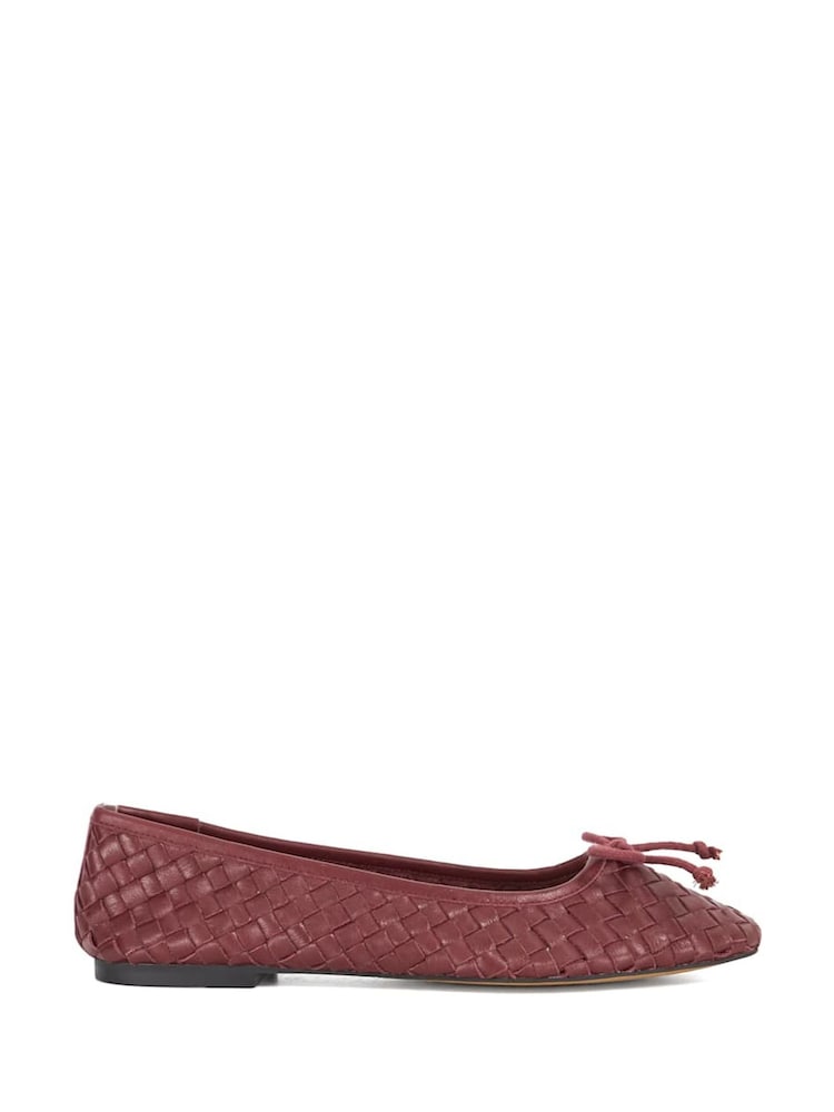 Dune London Red Heat Woven Ballerina Flat Shoes - Image 2 of 6 Dune London Red Heat Woven Ballerina Flat Shoes - Image 2 of 6