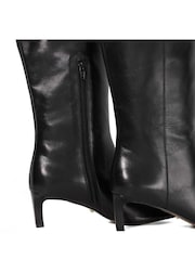 Dune London Black Smoothly Kitten Heel Point Knee Boots - Image 6 of 6