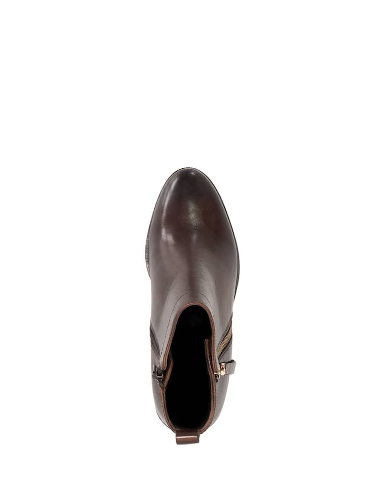 Dune London Brown Wide Fit Paicing Side Zip Ankle Boots - Image 4 of 4 Dune London Brown Wide Fit Paicing Side Zip Ankle Boots - Image 4 of 4