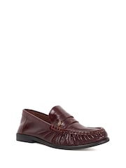 Dune London Red Grisella Ruch Detail Penny Loafers - Image 3 of 6
