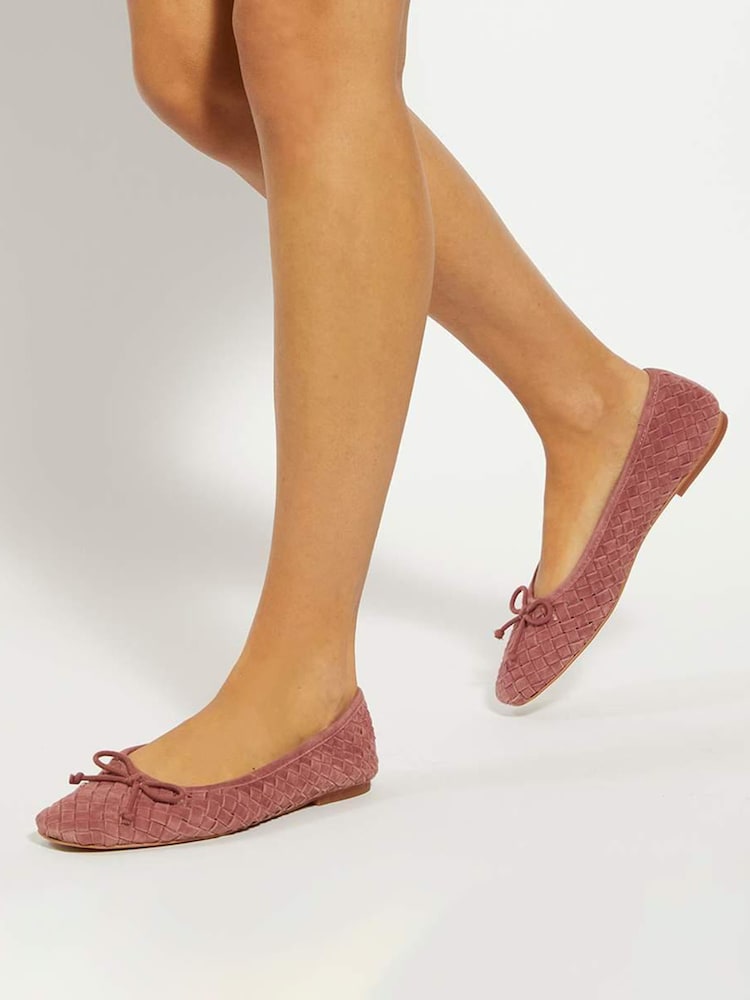 Dune London Pink Heat Woven Ballerina Flat Shoes - Image 1 of 6 Dune London Pink Heat Woven Ballerina Flat Shoes - Image 1 of 6