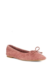 Dune London Pink Heat Woven Ballerina Flat Shoes - Image 3 of 6