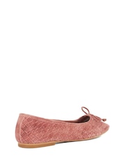 Dune London Pink Heat Woven Ballerina Flat Shoes - Image 4 of 6