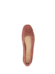 Dune London Pink Heat Woven Ballerina Flat Shoes - Image 5 of 6