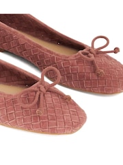 Dune London Pink Heat Woven Ballerina Flat Shoes - Image 6 of 6