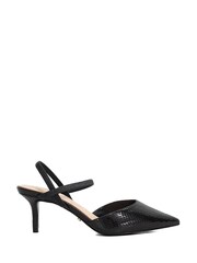Dune London Black Wide Fit Classical Elasticated Open Court Shoes - Image 2 of 6