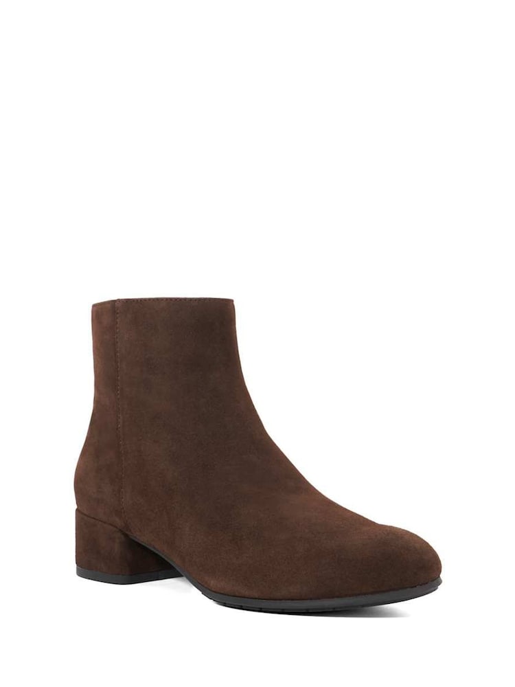 Dune London Brown Wide Fit Pippie Smart Low Boots - Image 2 of 5 Dune London Brown Wide Fit Pippie Smart Low Boots - Image 2 of 5
