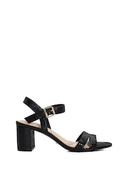 Dune London Black Wide Fit Merisa 2 Part Block Heel Sandals - Image 1 of 5