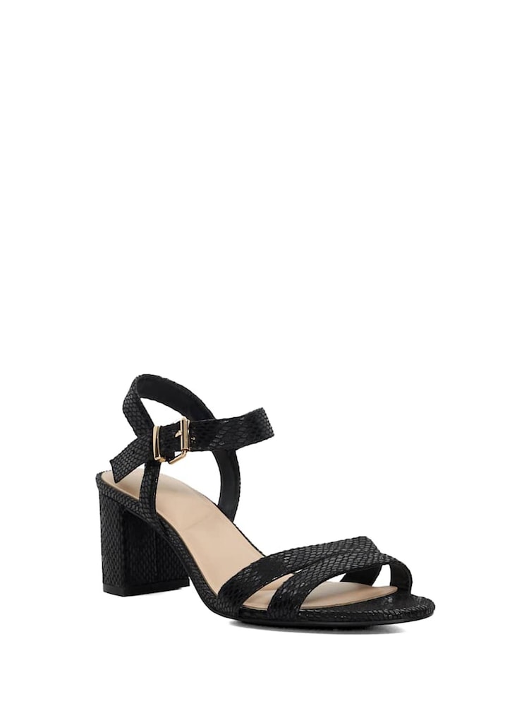 Dune London Black Wide Fit Merisa 2 Part Block Heel Sandals - Image 2 of 5 Dune London Black Wide Fit Merisa 2 Part Block Heel Sandals - Image 2 of 5