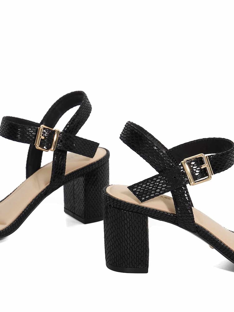 Dune London Black Wide Fit Merisa 2 Part Block Heel Sandals - Image 5 of 5
