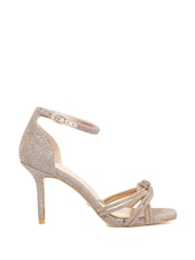 Dune London Brown Mirror Two Part Mid Heeled Sandals - Image 1 of 5