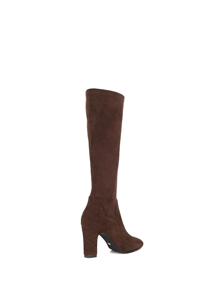 Buy Dune London Brown Standard Fit Simple Stretch Knee High Boots