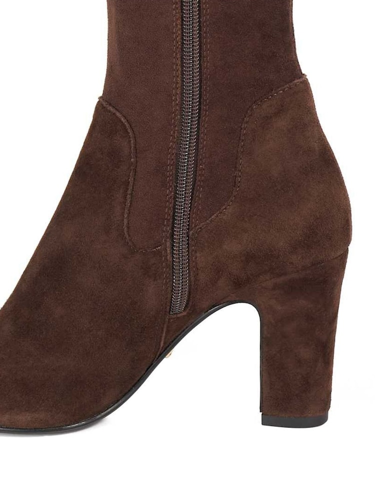 Dune London Brown Simple Stretch Knee Boots - Image 6 of 6 Dune London Brown Simple Stretch Knee Boots - Image 6 of 6