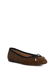 Dune London Brown Highest Flexible Sole Contrast Ballet Pumps - Image 3 of 6