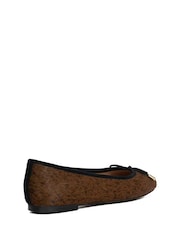 Dune London Brown Highest Flexible Sole Contrast Ballet Pumps - Image 4 of 6