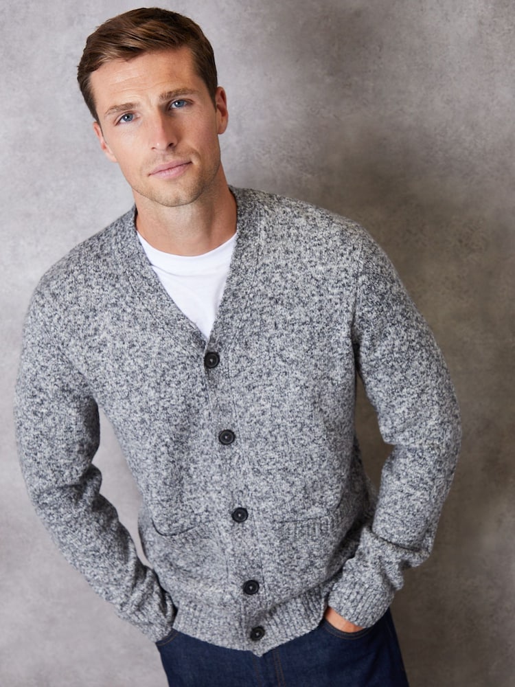Threadbare Blue Knitted Button Up Cardigan - Image 1 of 5 Threadbare Blue Knitted Button Up Cardigan - Image 1 of 5