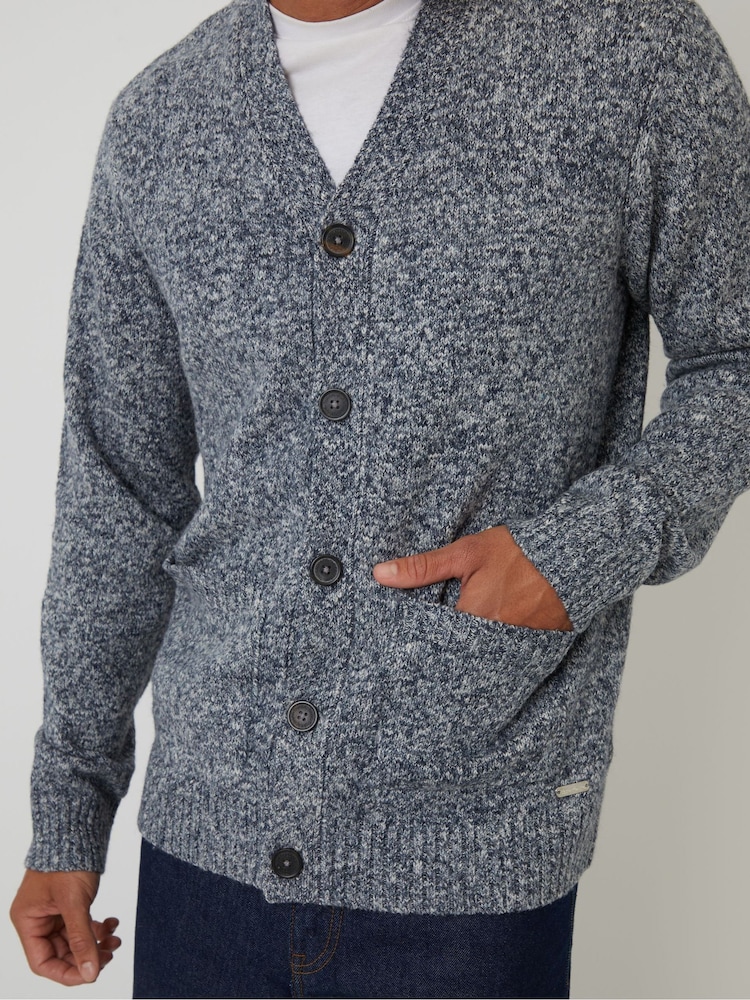 Threadbare Blue Knitted Button Up Cardigan - Image 5 of 5 Threadbare Blue Knitted Button Up Cardigan - Image 5 of 5