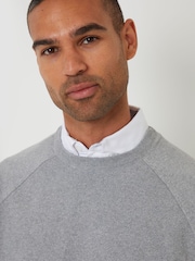 Threadbare Grey Mock Shirt Raglan Knitted Jumper - Image 4 of 4