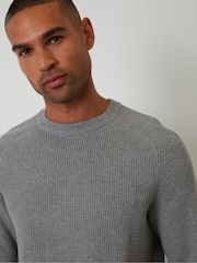 Threadbare Grey Saddle Sleeve Knitted Crew Neck Jumper - Image 4 of 4