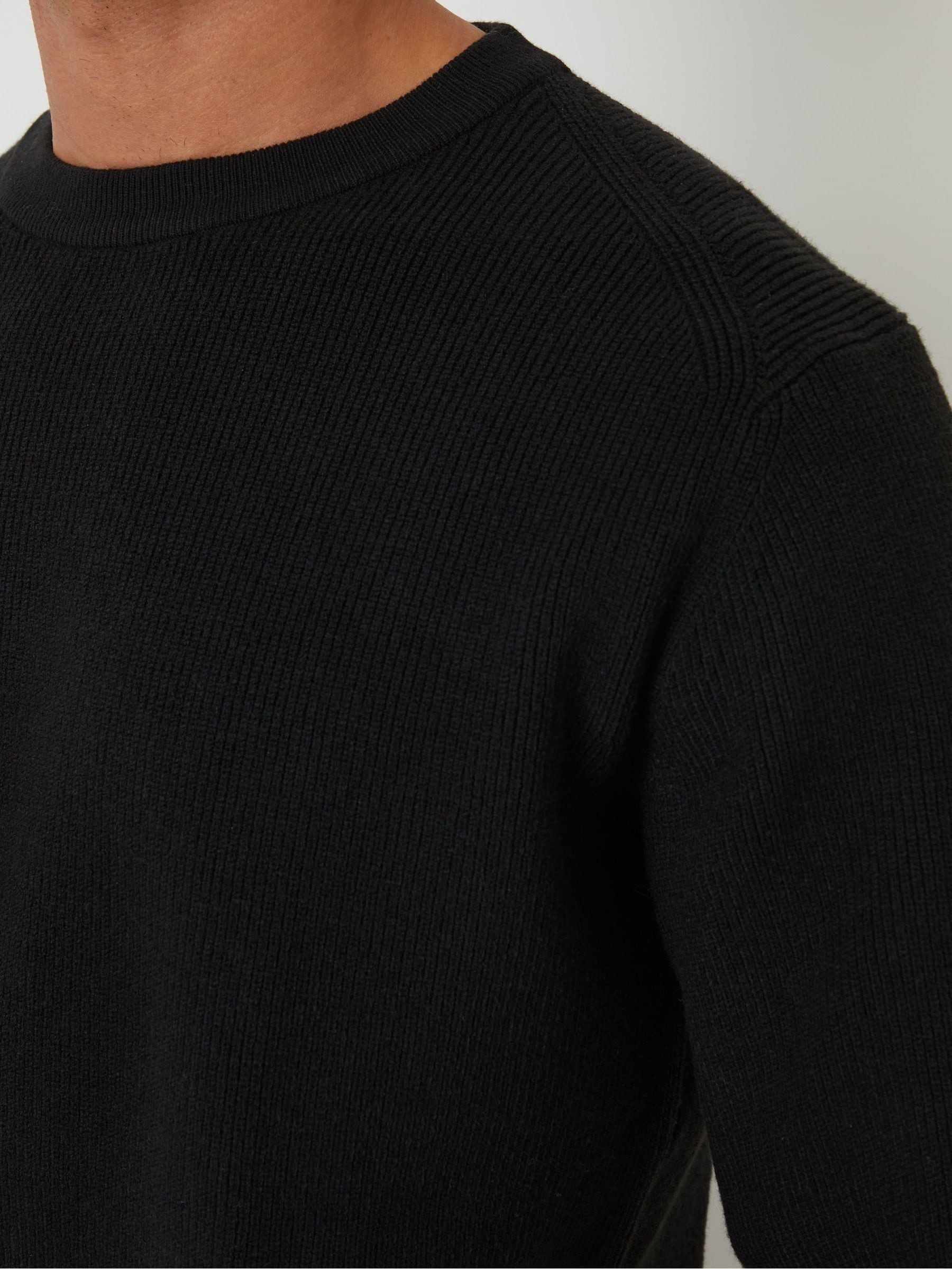Buy Threadbare Black Rib Knit Crew Neck Jumper from the Next UK