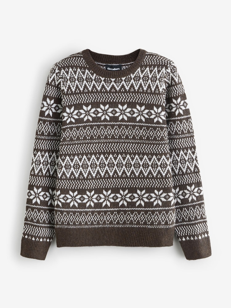 كنزة عيد الميلاد بياقة بحافة مستديرة ونقشة أشكال هندسية ملونة من Threadbare - صورة 6 من 6 كنزة عيد الميلاد بياقة بحافة مستديرة ونقشة أشكال هندسية ملونة من Threadbare - صورة 6 من 6